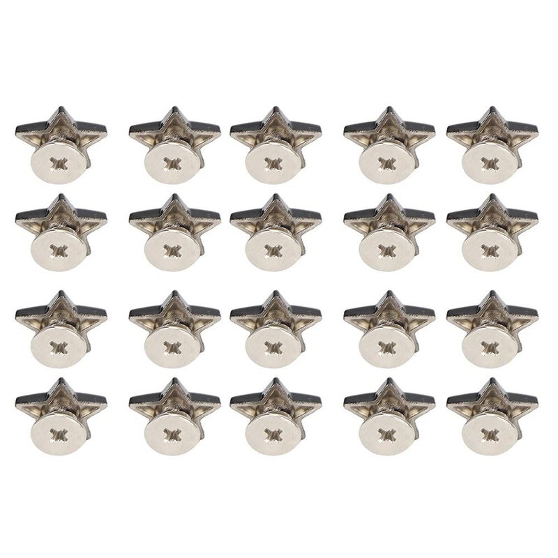 20 Pcs Star Shaped Rivet Stud Button Screws For DIY Clothes Shoes Decoration Flat Black - Image 2