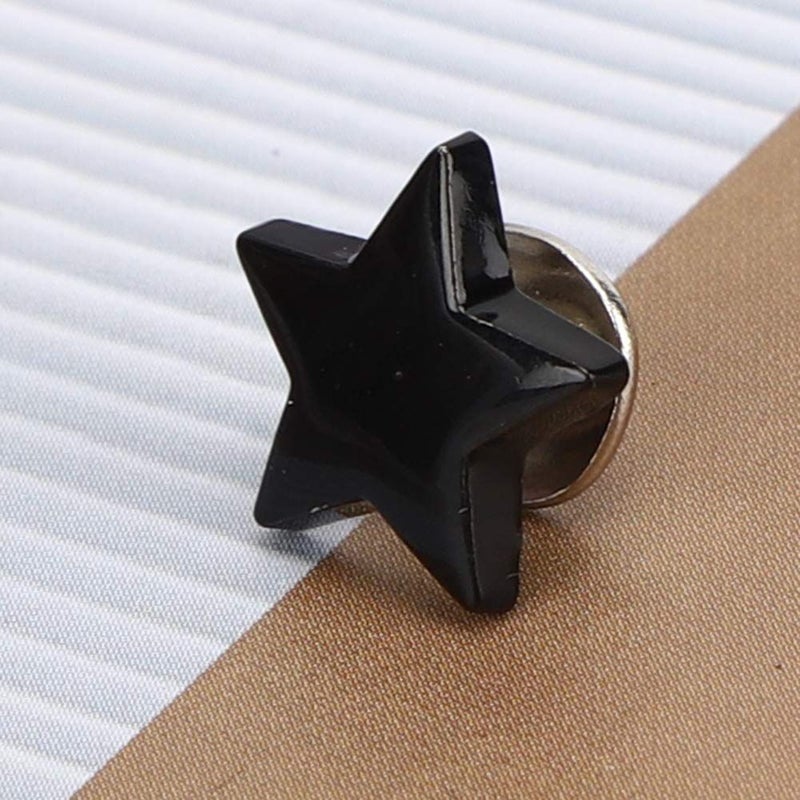 20 Pcs Star Shaped Rivet Stud Button Screws For DIY Clothes Shoes Decoration Flat Black - Image 3