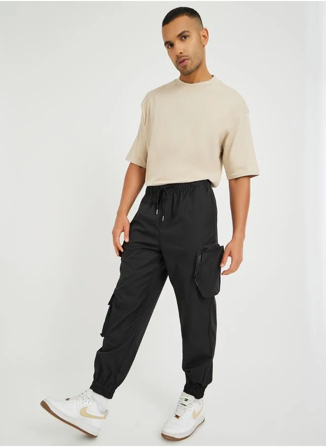 ستايلي Styli Cotton Twill Utility Relaxed Jogger with Multi Pocket Details