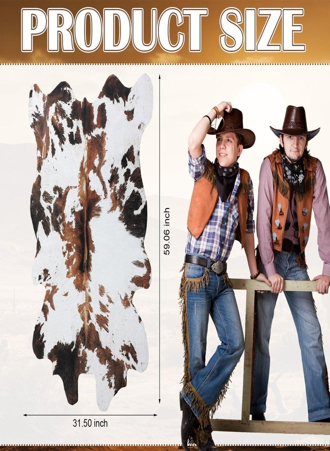Moukeren 1 Pack 60 x 31.5 inches Cow Tablecloth Brown White Cowhide Print Western Farmhouse Style Table Cloth for Kitchen Dining Tablecloths Table Cover Decor for Party Patio - Image 3