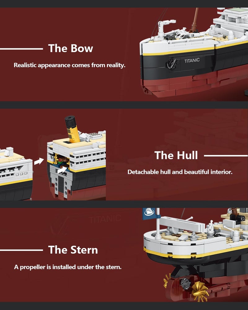 dOvOb Titanic Model Building Blocks Set, 2022 Pieces Bricks, Compatible with Major Brands - Image 4