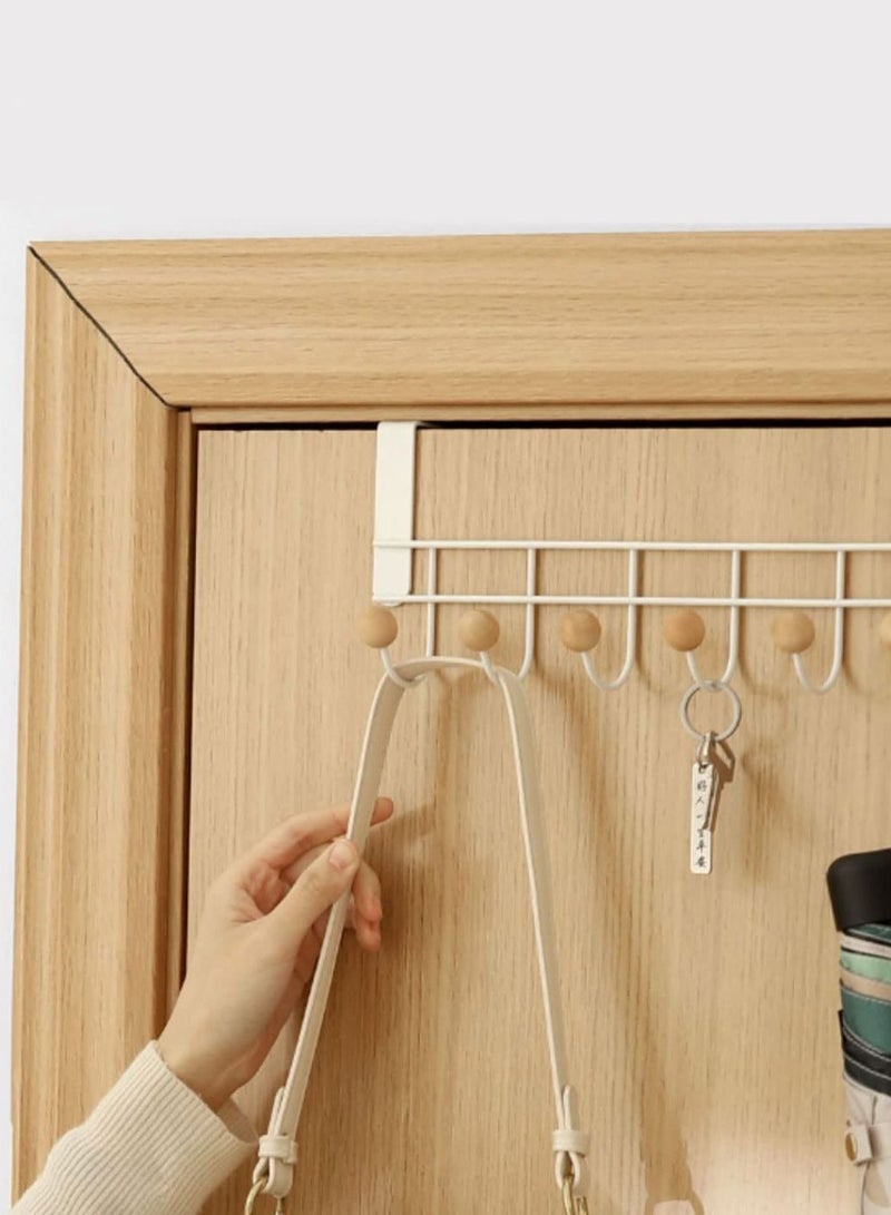 Over The Door Hooks, 2 Packs Sturdy Metal Over Door Coat Rack Door Coat Hanger for Hanging Clothes Hats Robes Towels Purses, Behind Back of Bathroom Bedroom - White - Image 4