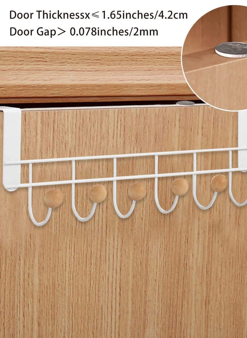 Over The Door Hooks, 2 Packs Sturdy Metal Over Door Coat Rack Door Coat Hanger for Hanging Clothes Hats Robes Towels Purses, Behind Back of Bathroom Bedroom - White - Image 3