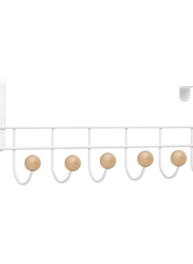 Over The Door Hooks, 2 Packs Sturdy Metal Over Door Coat Rack Door Coat Hanger for Hanging Clothes Hats Robes Towels Purses, Behind Back of Bathroom Bedroom - White - Image 1