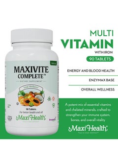 Maxi Health Complete Once Daily Vitamins for Men & Women - Multivitamin for Women & Men with Iron Vitamin A B1 B2 B3 B6 B12 C D3 E Zinc (90 Tablets) - pzsku/Z7FDCCD8D7468CFD2CEADZ/45/_/1739882032/7c82b2ad-05e1-4320-8ae4-9d5498ba3f14