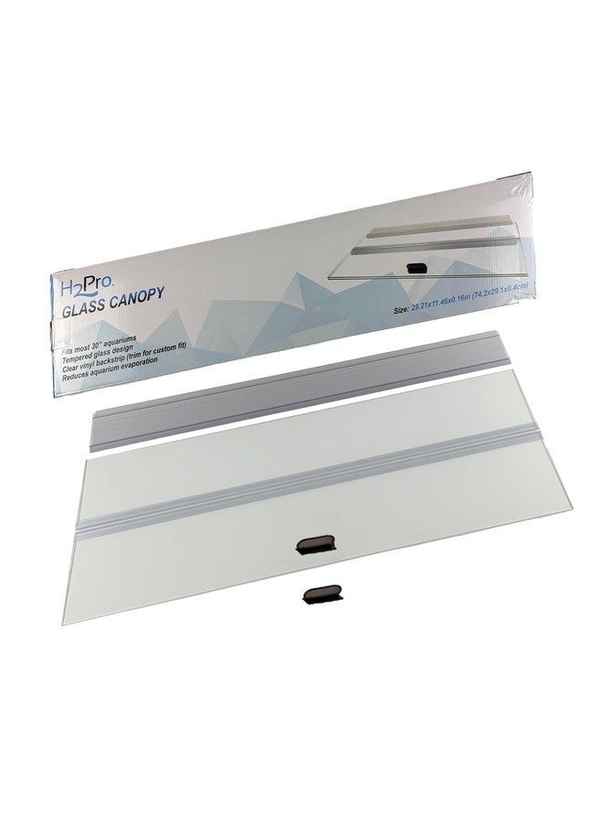 H2Pro Glass Canopy Aquarium Lid for Fresh & Saltwater Fish Tanks (30GT for Aqueon & Marineland 20 Long Aquariums) - Image 1