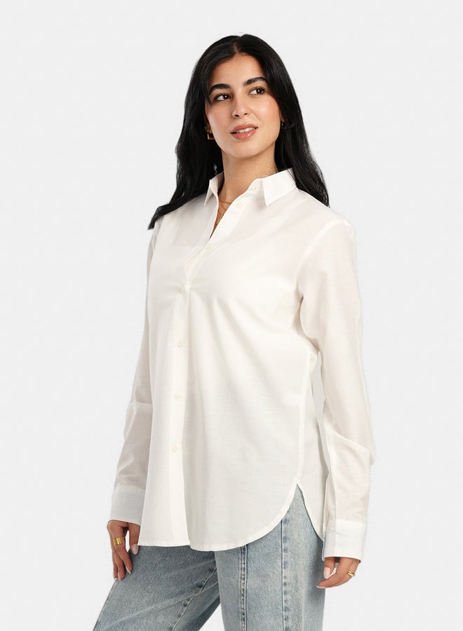 Carina Off White Poplin Shirt - Image 2