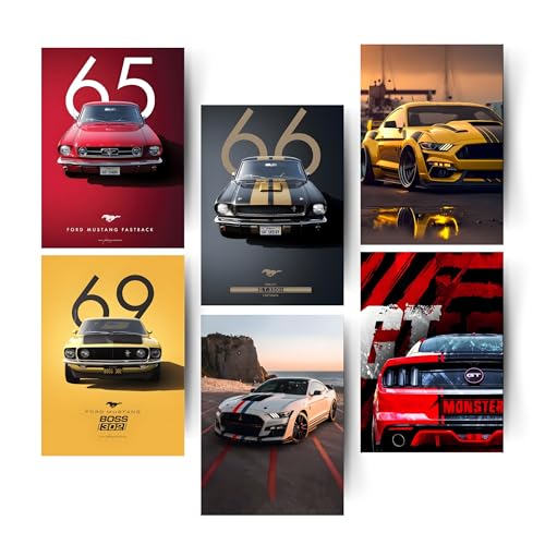 Posters Inc A4 Super Cars Posters Pack of 6 | Sports Car Wall Decor for Bedroom, Living Room, Office | Room Decoration Items for Car Lovers & Motorsport Enthusiasts | Aesthetic Wallpaper Stickers with Glue Dots - Image 1