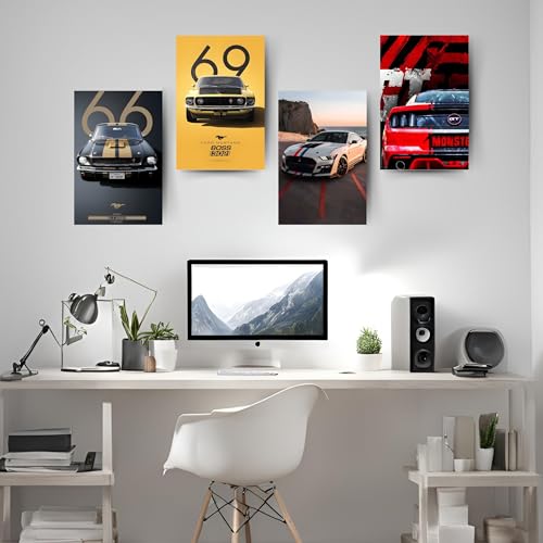 Posters Inc A4 Super Cars Posters Pack of 6 | Sports Car Wall Decor for Bedroom, Living Room, Office | Room Decoration Items for Car Lovers & Motorsport Enthusiasts | Aesthetic Wallpaper Stickers with Glue Dots - Image 2