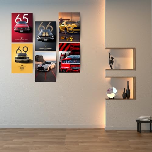 Posters Inc A4 Super Cars Posters Pack of 6 | Sports Car Wall Decor for Bedroom, Living Room, Office | Room Decoration Items for Car Lovers & Motorsport Enthusiasts | Aesthetic Wallpaper Stickers with Glue Dots - Image 3