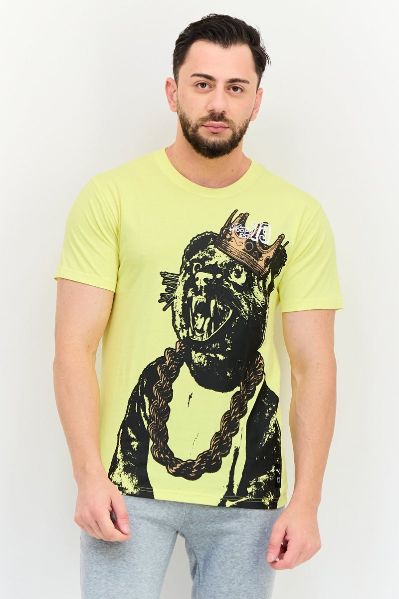 PUMA Men Sportswear Fit Short Sleeve Outdoor T-shirt, Yellow - Image 1