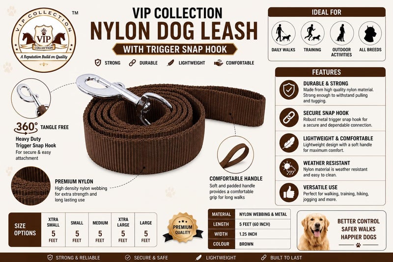 VIPCOLLECTION No Pull -Step in Soft Padded Buckle Dog Harness and Collar Leash - Escape Proof Adjustable Combo for Walking Training Hiking Outdoor (Brown, Large) - Image 3