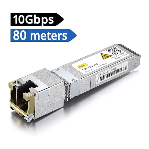 10Gtek 𝟴𝟬-𝗠𝗲𝘁𝗲𝗿 𝟭𝟬𝗚𝗕𝗮𝘀𝗲-𝗧 𝗦𝗙𝗣+ 𝘁𝗼 𝗥𝗝𝟰𝟱 𝗧𝗿𝗮𝗻𝘀𝗰𝗲𝗶𝘃𝗲𝗿, RJ45 to SFP+ Copper Ethernet CAT.6a Module, for Cisco SFP-10G-T-80, Ubiquiti UniFi, Netgear, D-Link and More - Image 2