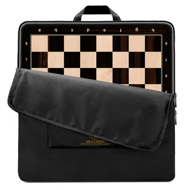 a&a AA 2125 Professional Wooden Tournament Chess BoardAfrican Palisander Maple Inlay 225 Squares wNotation - Image 3