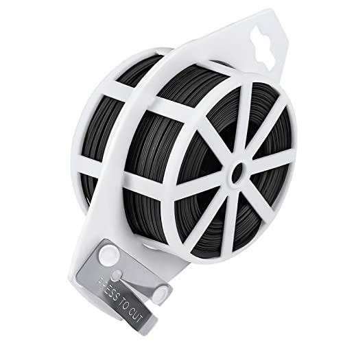Shintop 328 Feet Garden Plant Twist Tie with Cutter for Gardening, Home, Office (Black) - Image 1