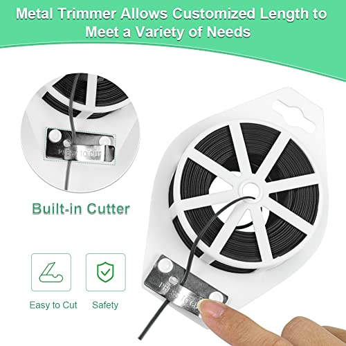 Shintop 328 Feet Garden Plant Twist Tie with Cutter for Gardening, Home, Office (Black) - Image 2