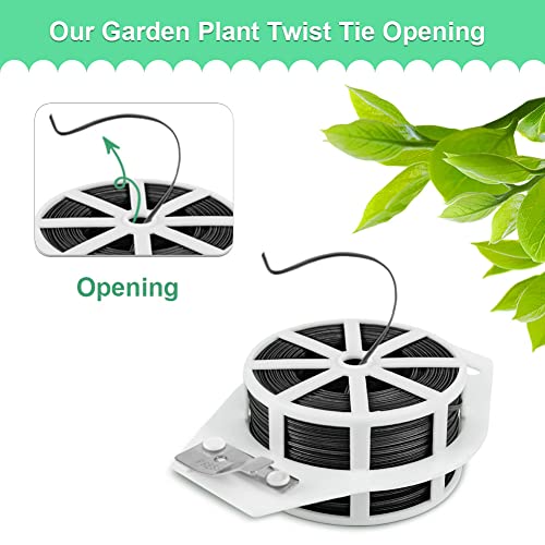 Shintop 328 Feet Garden Plant Twist Tie with Cutter for Gardening, Home, Office (Black) - Image 4