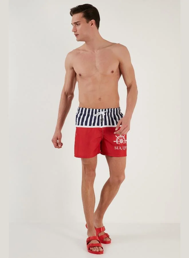 Buratti  Buratti Patterned Swim Shorts Waist Tie Pocket Swimsuit Short Men's SWIMSUIT SHORT 380K917 for Men | Best Price UAE
