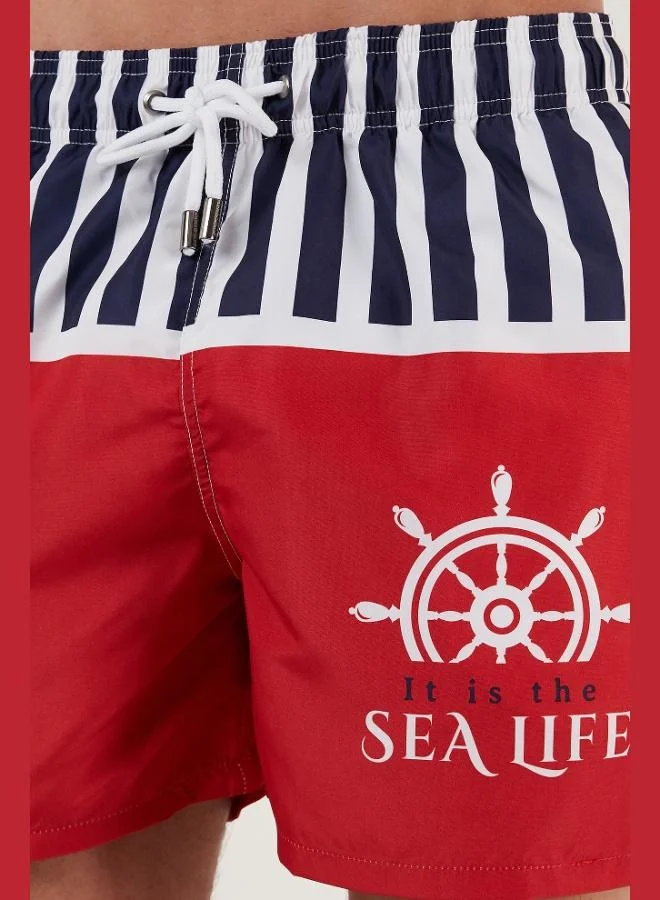 Buratti  Buratti Patterned Swim Shorts Waist Tie Pocket Swimsuit Short Men's SWIMSUIT SHORT 380K917 for Men | Best Price UAE