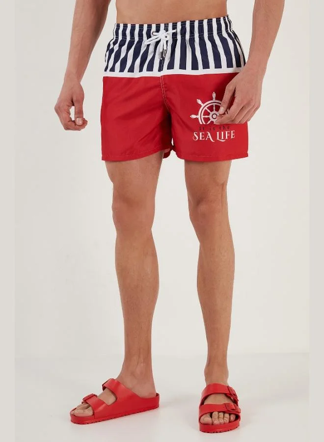 Buratti  Buratti Patterned Swim Shorts Waist Tie Pocket Swimsuit Short Men's SWIMSUIT SHORT 380K917 for Men | Best Price UAE