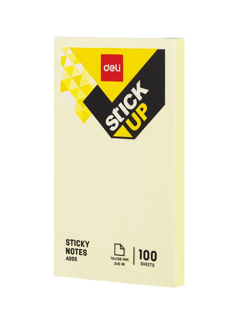 Deli Pack of 2 Sticky Notes 3 x 5 in (76×126mm) 100 Yellow Sheets each - Image 3