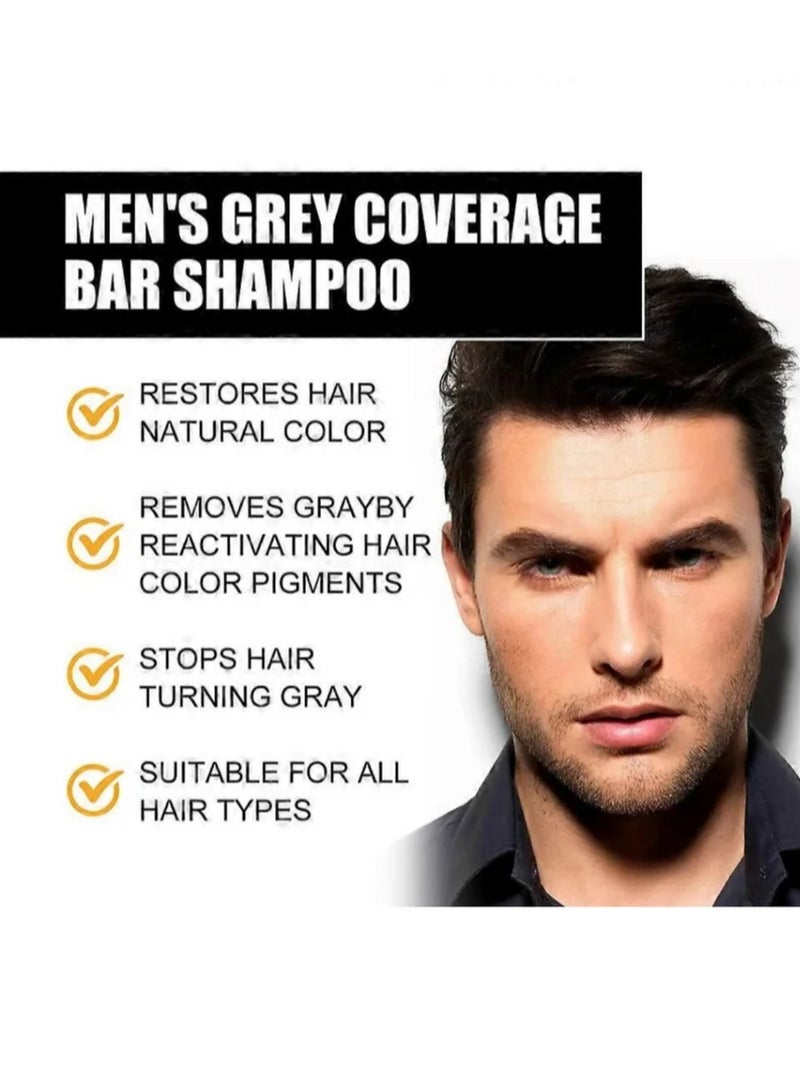 بلاك سوب صابون الشعر الأسود 50 جرام، شامبو لتغطية الشعر الرمادي، صابون مرطب لتغميق الشعر بمستخلصات عشبية لتنظيف فعال، يعزز نمو الشعر الصحي وحل للشعر الرمادي والأبيض، ينظف ويغذي فروة الرأس, العناية بالشعر - Image 2