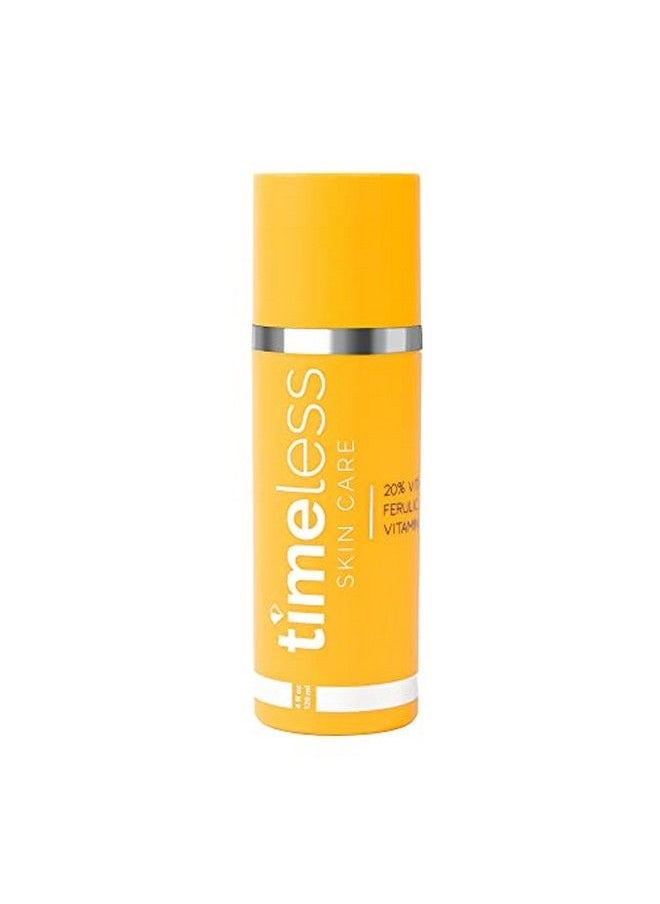 Timeless Skin Care 20% Vitamin C + E Ferulic Acid Serum 4 Oz Lightweight Nongreasy Formula Use Daily To Brighten Restore & Correct Skin Recommended For All Skin Types  - Image 1