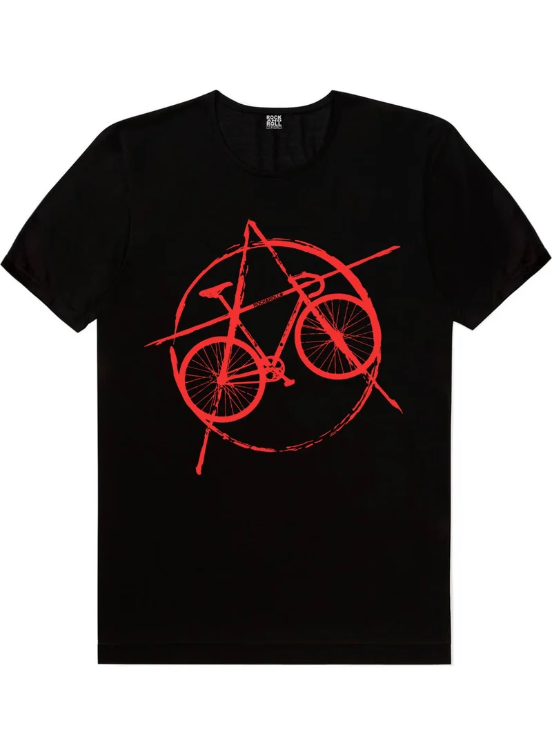 Rock&Roll Bicycle Black Short Sleeve Men's T-Shirt