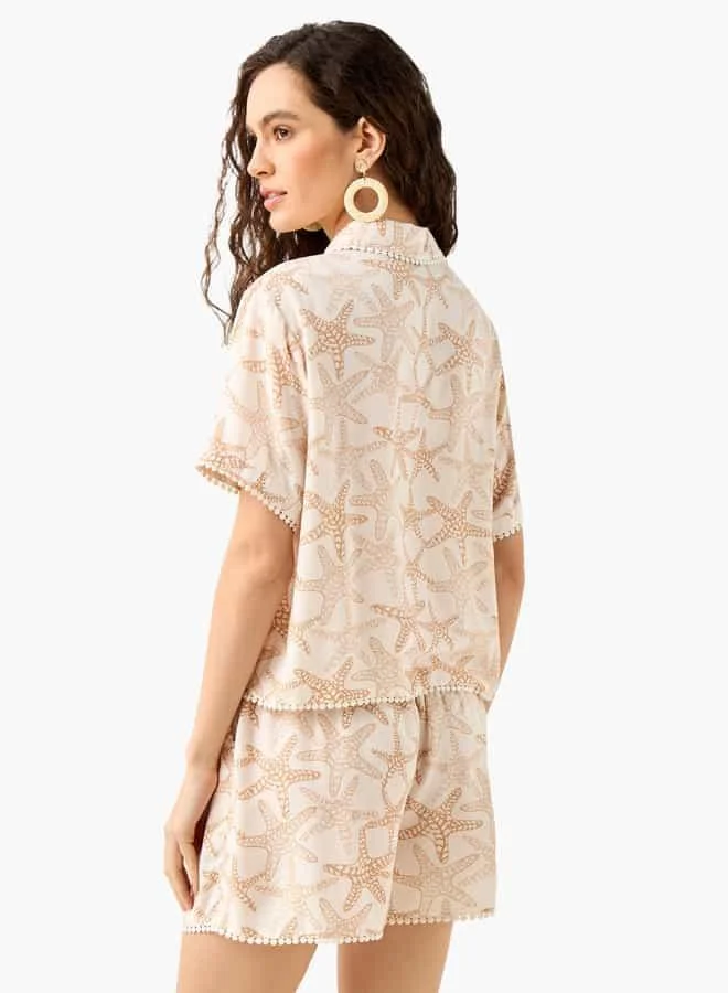 Splash FAV Printed Shirt and Shorts Set