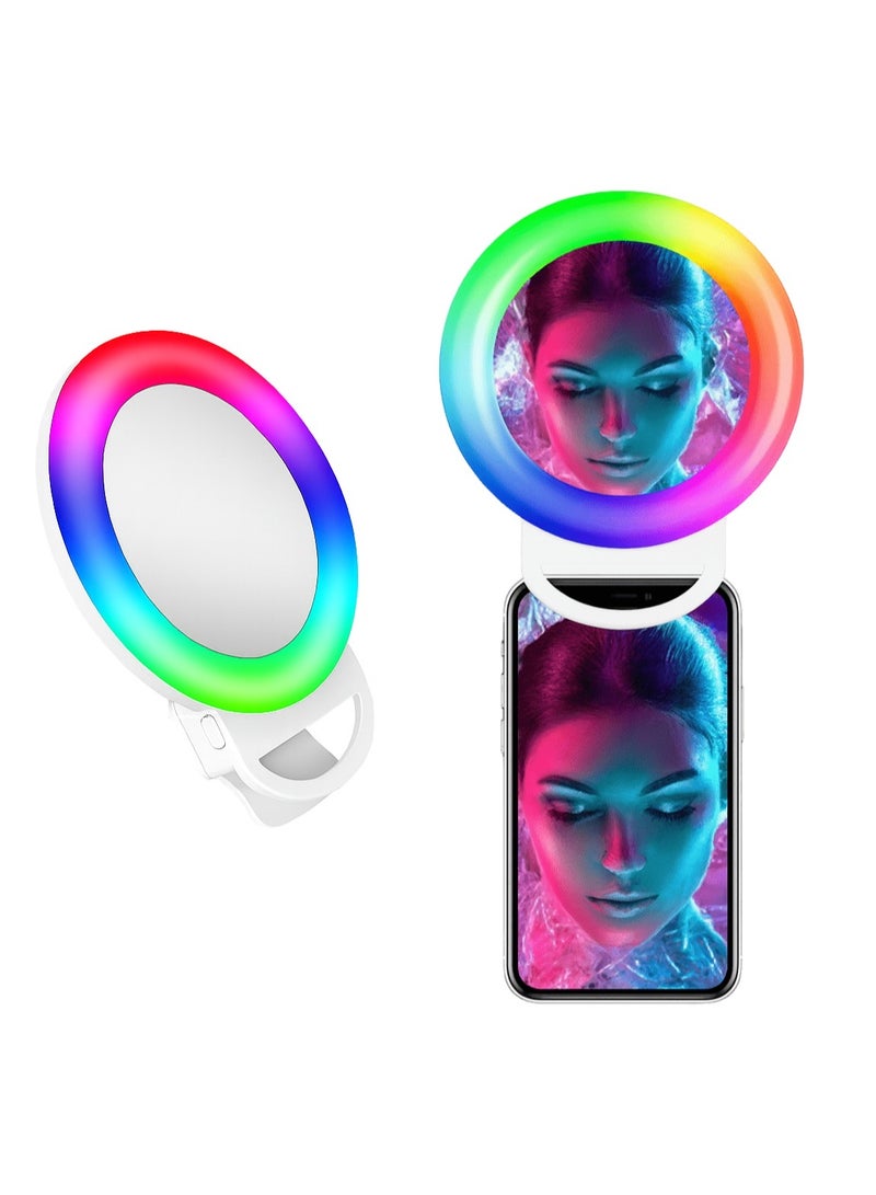 A4S Round Selfie Light with Adjustable Three-Color USB 2.0A Input for Professional Photography and Environment-Sensitive Lighting – White - Image 1