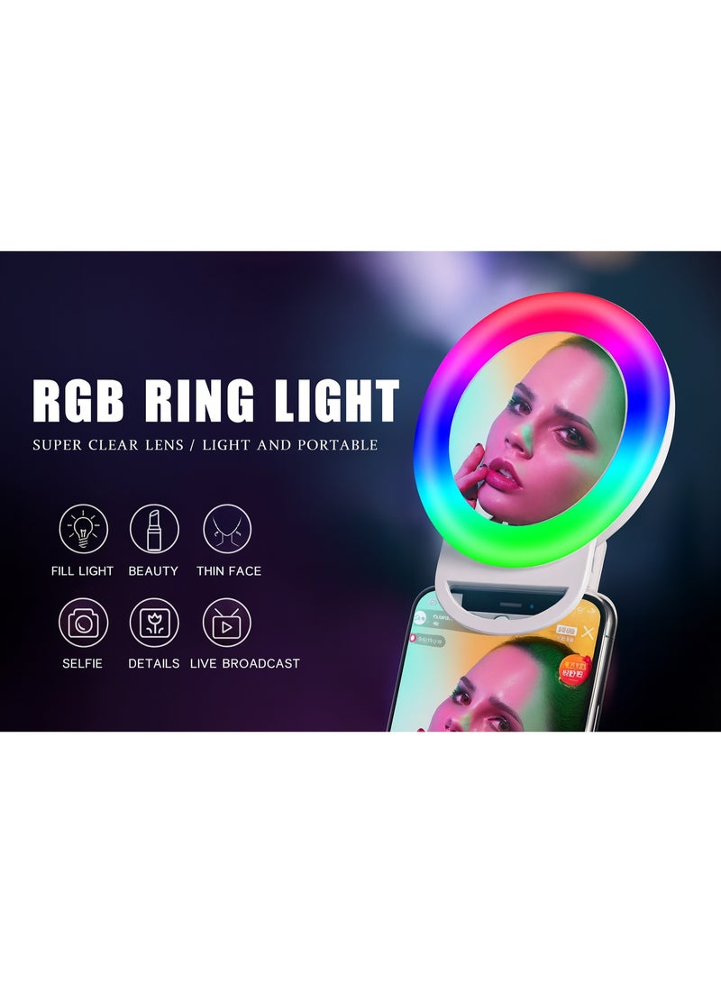 A4S Round Selfie Light with Adjustable Three-Color USB 2.0A Input for Professional Photography and Environment-Sensitive Lighting – White - Image 3
