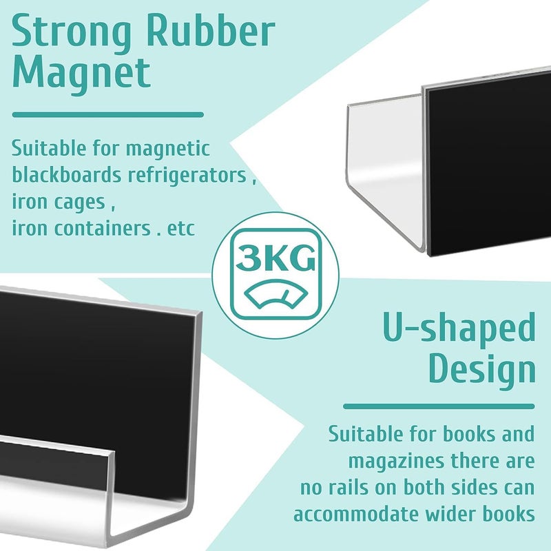 Magnetic Bookshelf, Acrylic Storage Rack, Teaching Aids, Refrigerator Magnetic Storage Rack, Magnetic Floating Bookshelf - Image 4