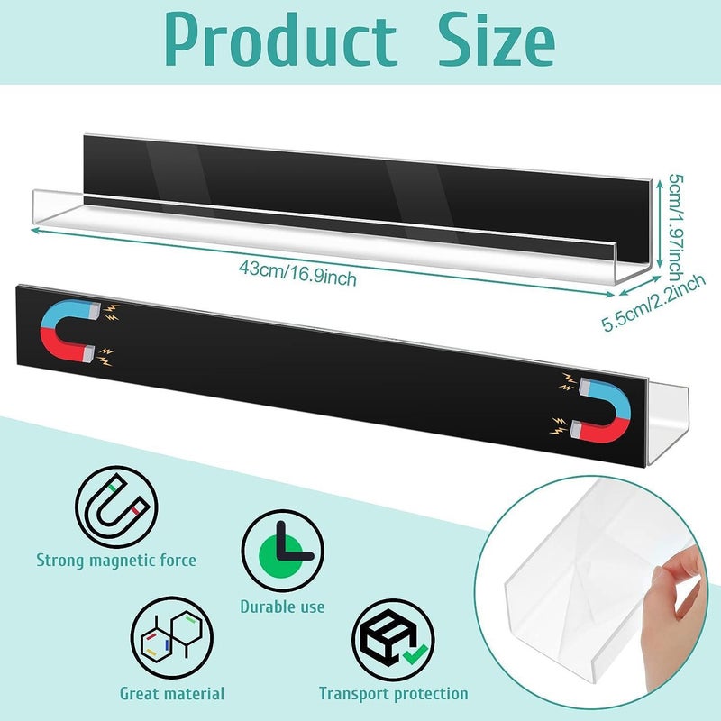Magnetic Bookshelf, Acrylic Storage Rack, Teaching Aids, Refrigerator Magnetic Storage Rack, Magnetic Floating Bookshelf - Image 5