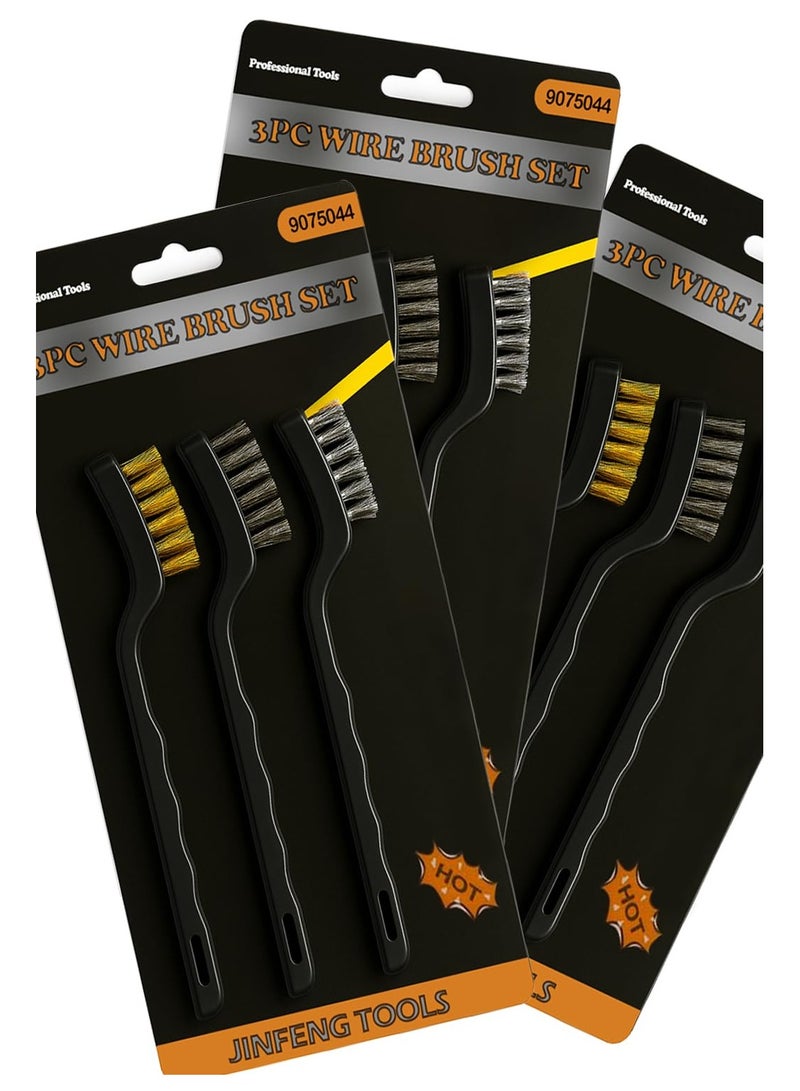 ADAK Multifunction Wire Brush Set,9 Pieces, Stainless Steel, Brass and Nylon Brushes Professional Cleaning Tools for Deep Cleans Rust and Welding Slag Scrubbing  - Image 2