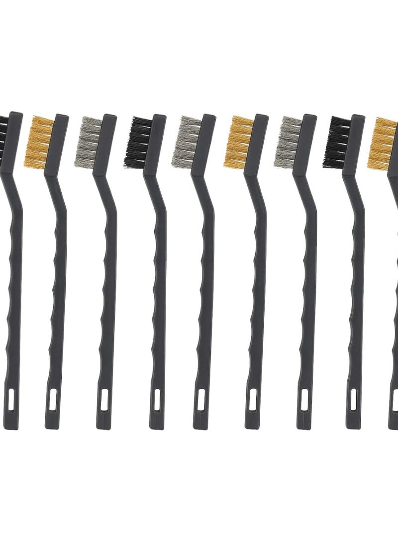 ADAK Multifunction Wire Brush Set,9 Pieces, Stainless Steel, Brass and Nylon Brushes Professional Cleaning Tools for Deep Cleans Rust and Welding Slag Scrubbing  - Image 1