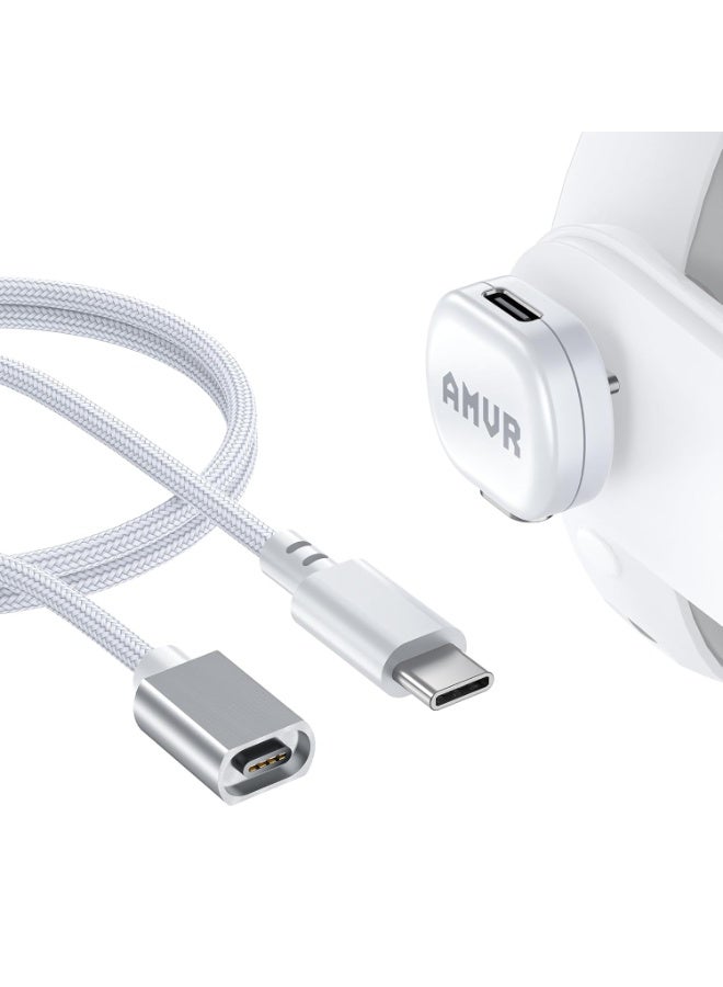 AMVR Magnetic Charging Cable Kit Compatible with Meta Quest 3/3S/Pro Accessories, USB-C 3.0 Power Hub, Premium Device Protection - Image 1