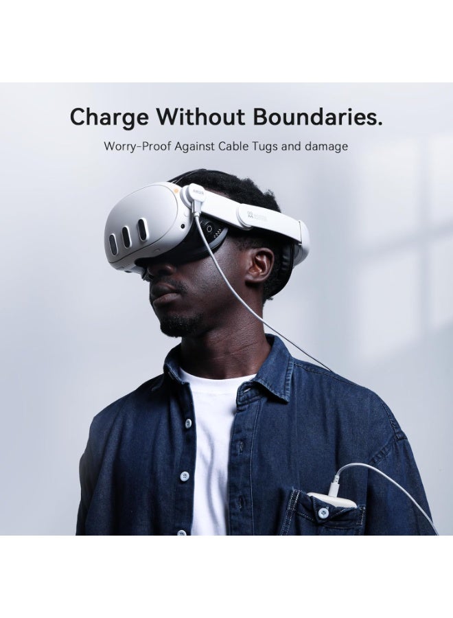 AMVR Magnetic Charging Cable Kit Compatible with Meta Quest 3/3S/Pro Accessories, USB-C 3.0 Power Hub, Premium Device Protection - Image 3