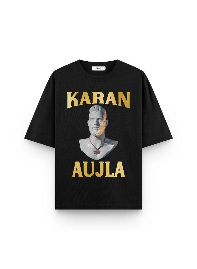 7 AURAS Karan Aujla Limited Edition Gold Print Tee (Punjabi Music) - Image 1