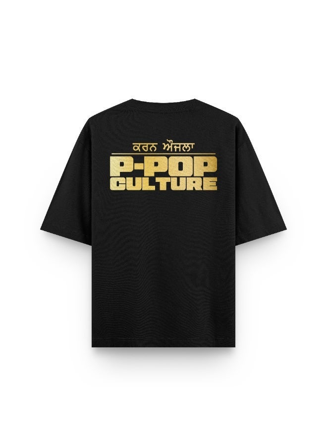 7 AURAS Karan Aujla Limited Edition Gold Print Tee (Punjabi Music) - Image 2