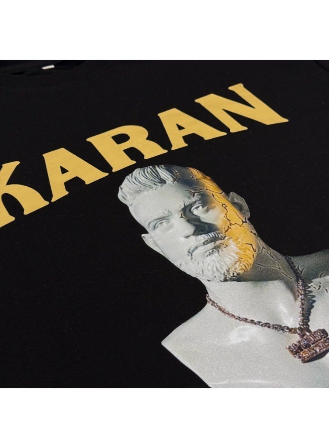 7 AURAS Karan Aujla Limited Edition Gold Print Tee (Punjabi Music) - Image 4