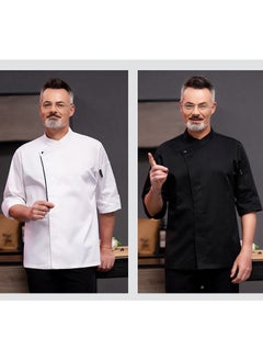 NIBEMINENT Restaurant Chef Uniform Kitchen Work Clothes 7-Point Sleeve Top  - Image 4