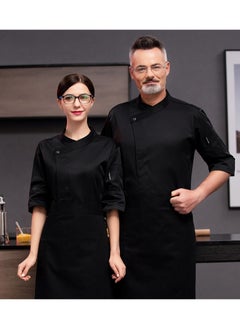 NIBEMINENT Restaurant Chef Uniform Kitchen Work Clothes 7-Point Sleeve Top  - Image 2