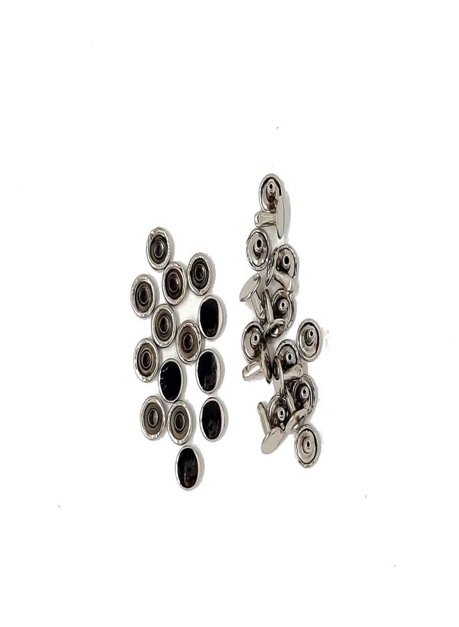 Nimida® Tablet Style Round Headed Flat Double Capped Large Size Metal Tubular Rivets Buttons Size 9 mm for DIY Leather Shoes Bag Bracelet Style Rapid Studs Pack of 100 (Silver) - Image 3
