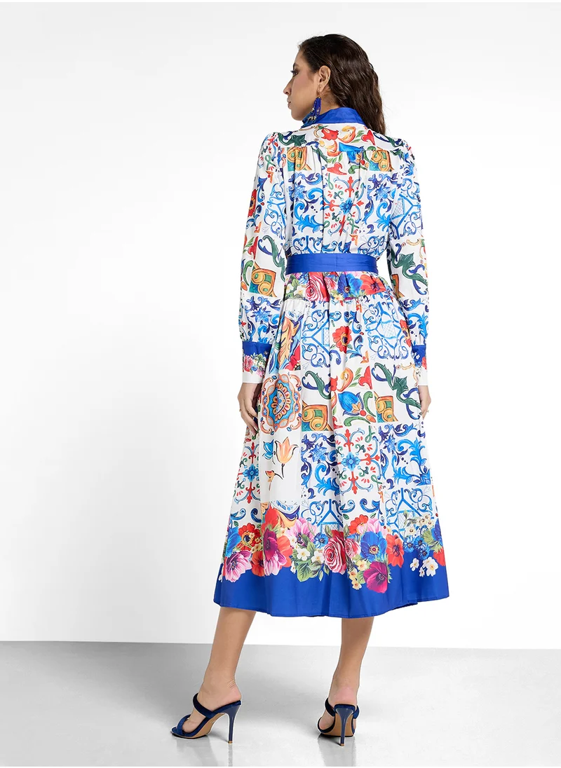 Khizana Abstract Print Dress