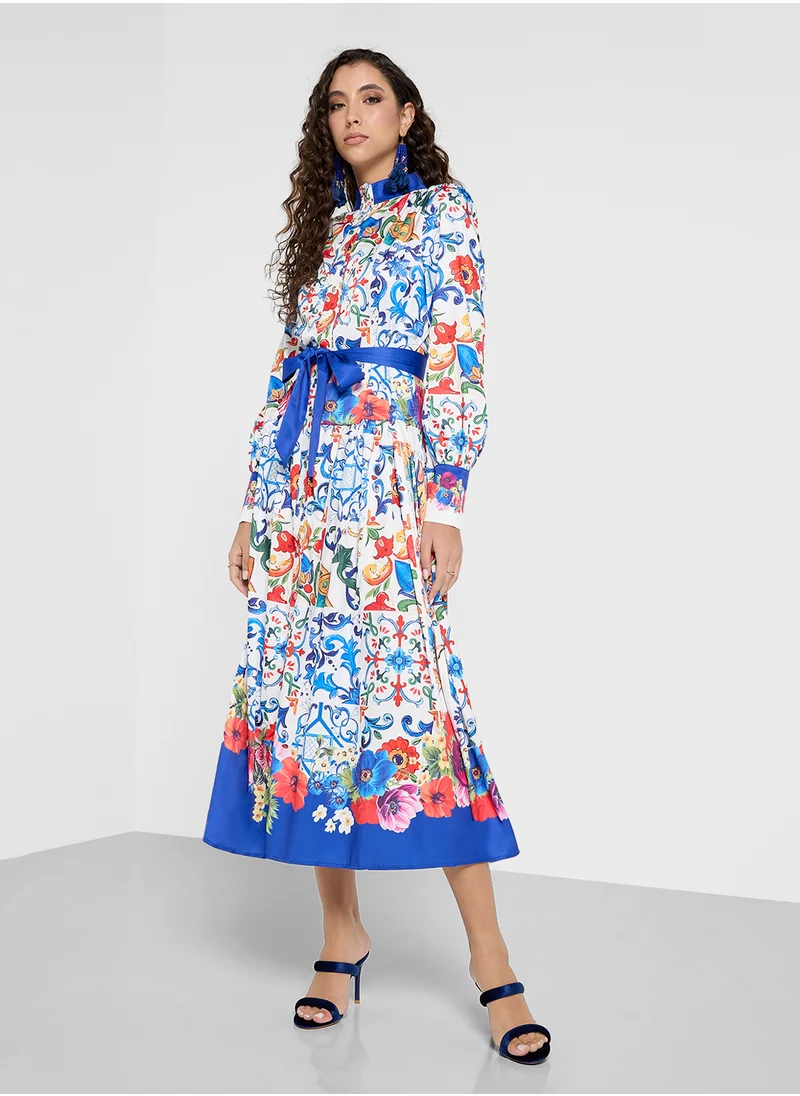 Khizana Abstract Print Dress