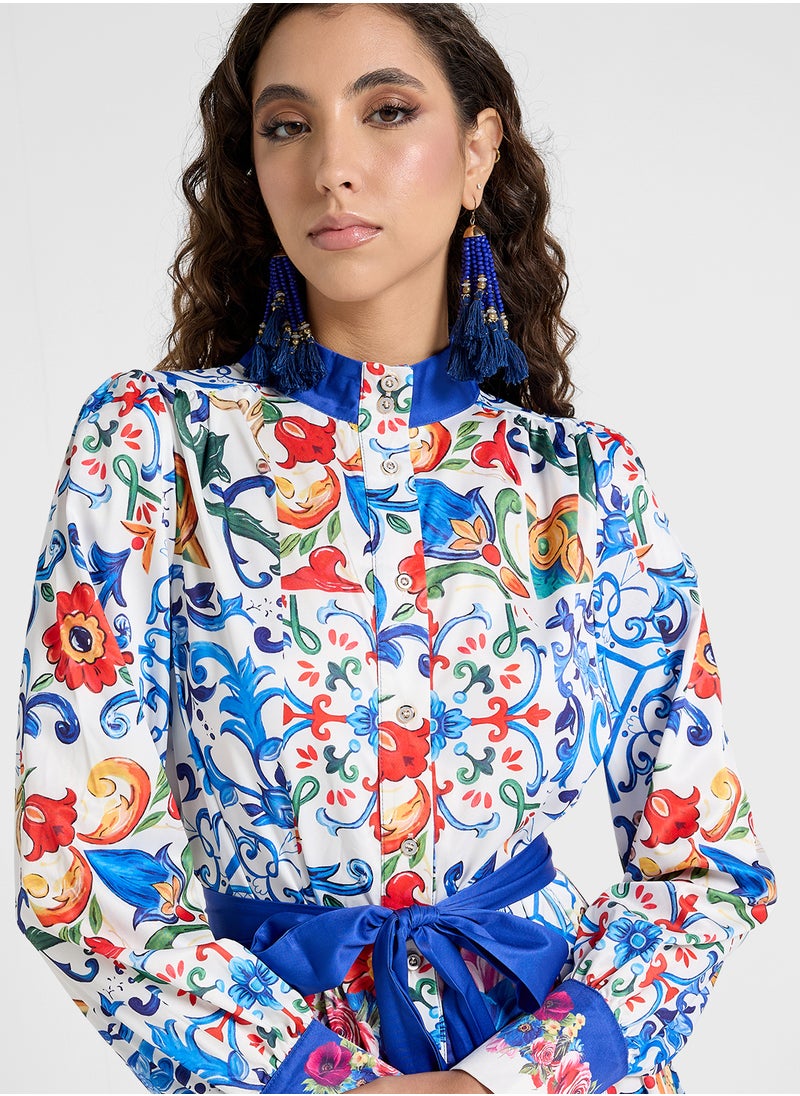 Khizana - Abstract Print Dress - Image 1