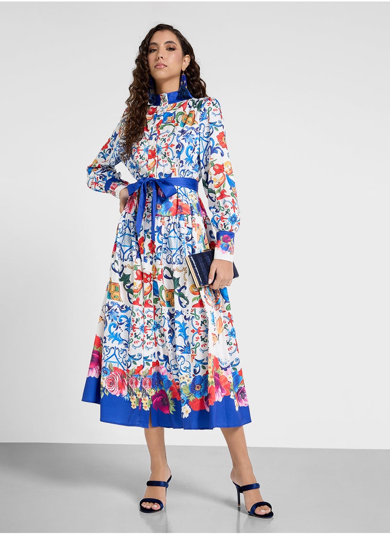 Khizana - Abstract Print Dress - Image 1