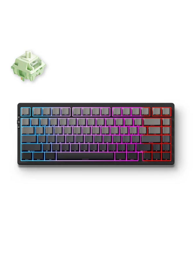 MCHOSE G75 Pro Black 75% Layout Tri-mode Gasket Mount Hot-Swappable Mechanical Keyboard with 2.4 GHz Wireless, Bluetooth, Type-C, Matcha Latte Switch, Cherry Profile PBT Double-Shot Keycaps, 1.2mm Per-Key Flex-Cut PCB, RGB Backlighting, Plate & Internal Foams (IXPE, PET, Poron, Silicone), PC Flex-Cut Plate, HUB Support, Compatible with Windows/macOS/Linux | MC-G75-13 