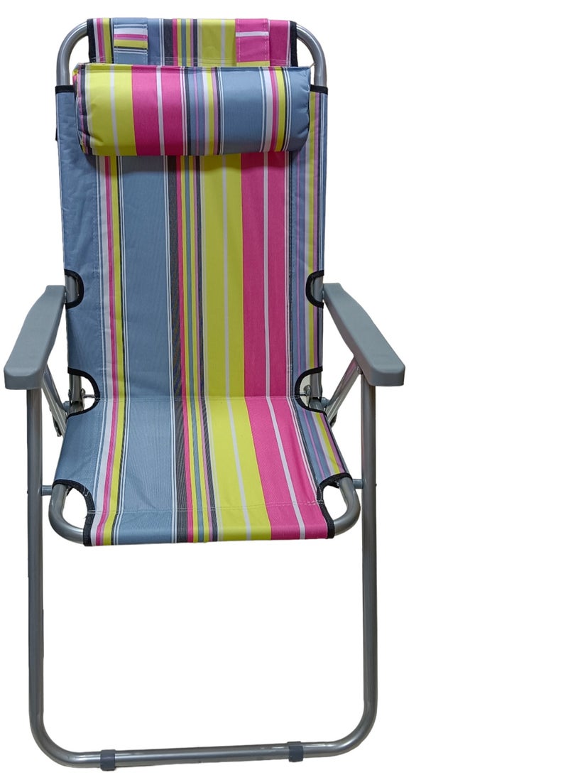 GO2CAMPS Heavy Duty Foldable Camping Chair With Headrest Adjustable 3-Positions /Beach Chair/Fishing Chair - Image 4