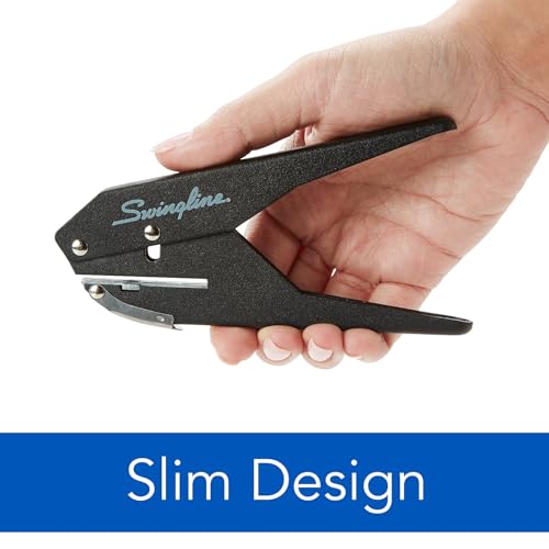 Swingline 1 Hole Punch, 20 Sheet Capacity Hole Puncher, Low Force Plier Paper Punch, Black & Silver (74017) - Image 4
